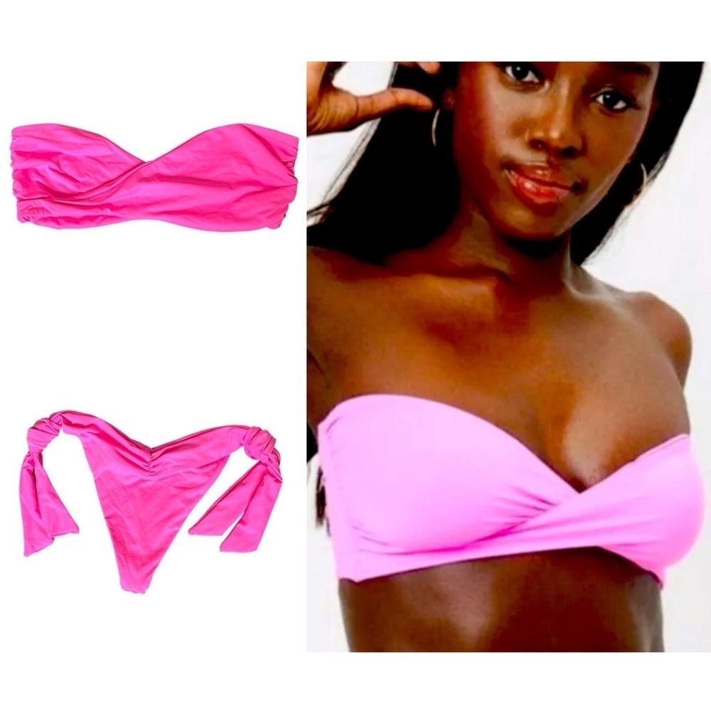 Frankies Bikinis Margot Hot Pink Bikini Set Top and Bottom Size Medium